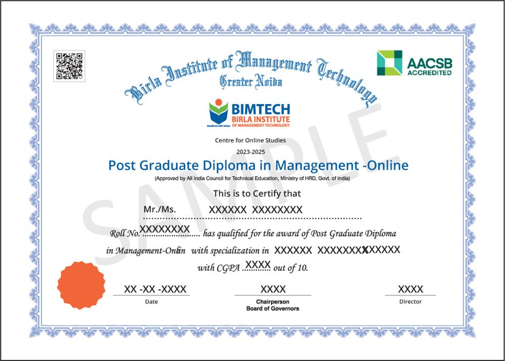 BIMTECH Post Graduate Diploma In Management Online TimesPro